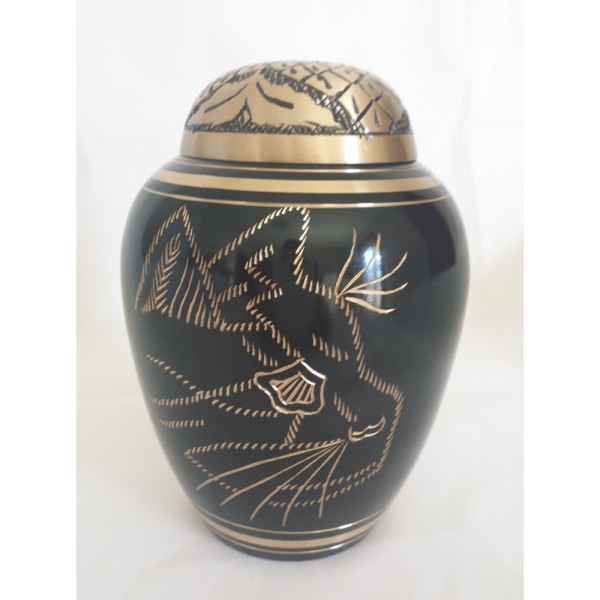 black cat cremation urn for pets