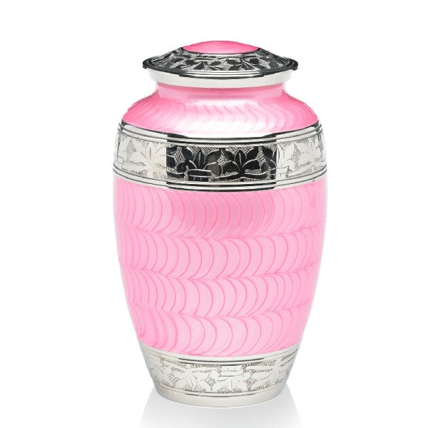 Pink Metal Adult Cremation Urn for ashes