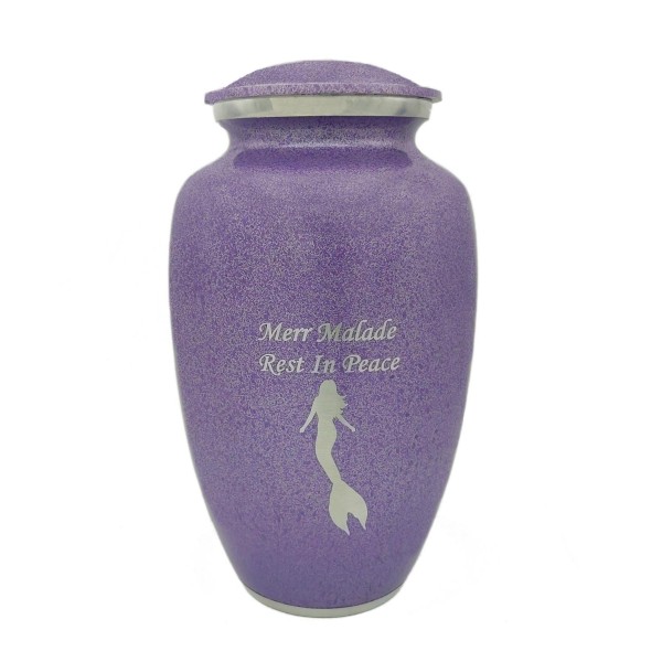 Lavender Mermaid Adult Cremation Urn for ashes Lavender Mermaid Adult Cremation Urn