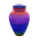 Medium Size Rainbow Urn for Ashes, Blue, Purple, Copper