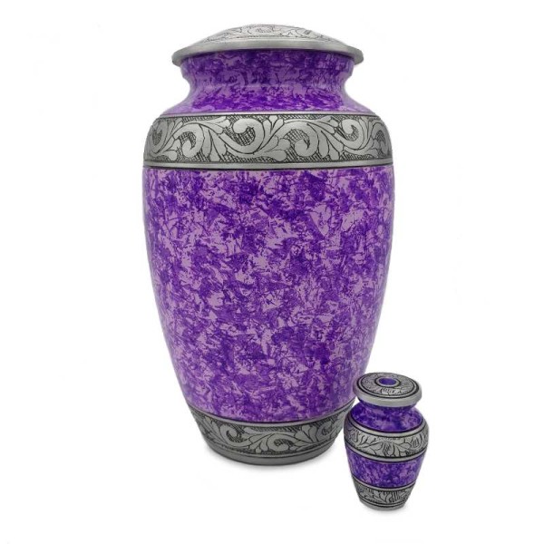 Purple Adult Funeral Cremation Urn for Ashes Purple Adult Cremation Urn for Ashes
