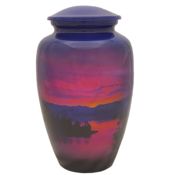 Lake Tahoe Pink Sunset Adult Cremation Urn 