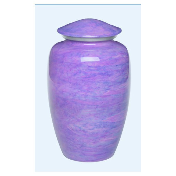 purple metal human adult cremation urn 