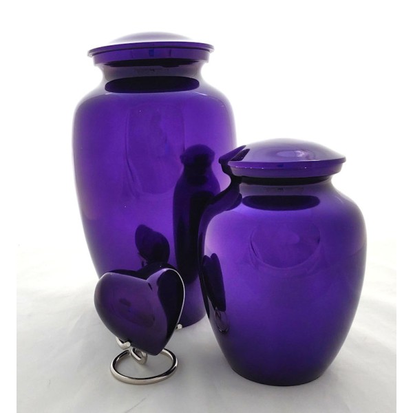 Purple Metal Adult Human Cremation Urn for Ashes