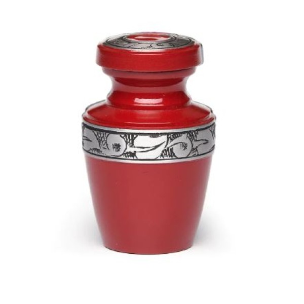 red small urn for ashes