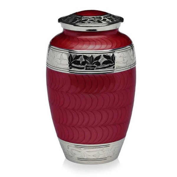 Crimson and Clover Cremation Urn