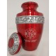 Red Metal Firefighter Cremation Urn