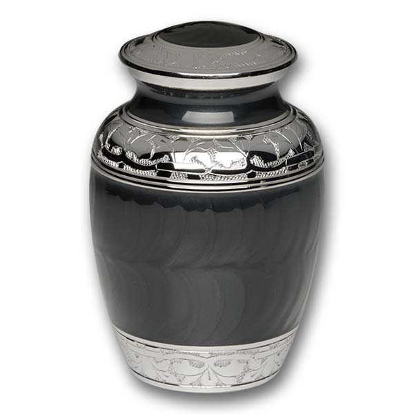 Black Cremation Urn- Medium Size