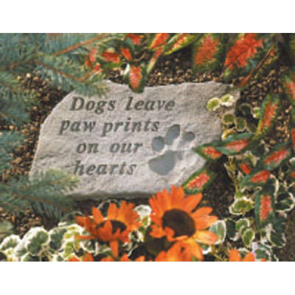 Dogs Leave Paw Prints Memorial Garden Stone