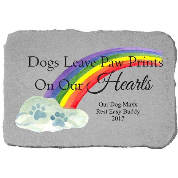Personalized Rainbow Dog Memorial Garden Plaque