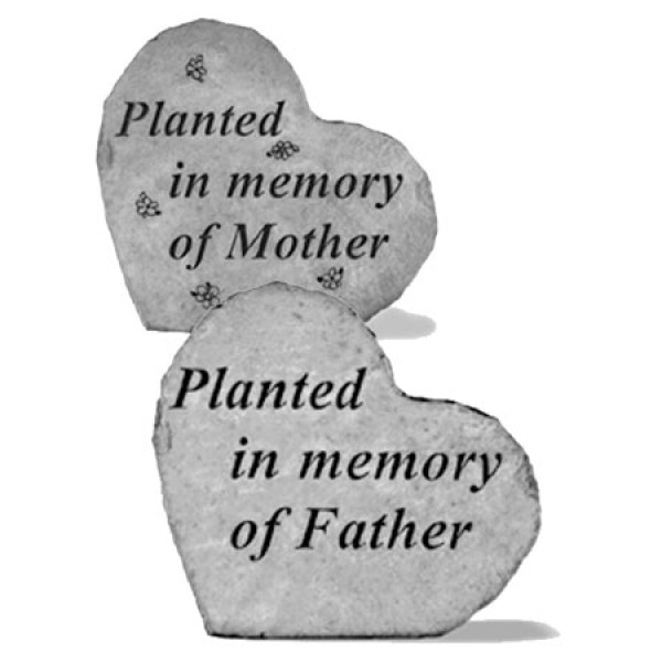heart shaped Memorial Stones for Mother or Father