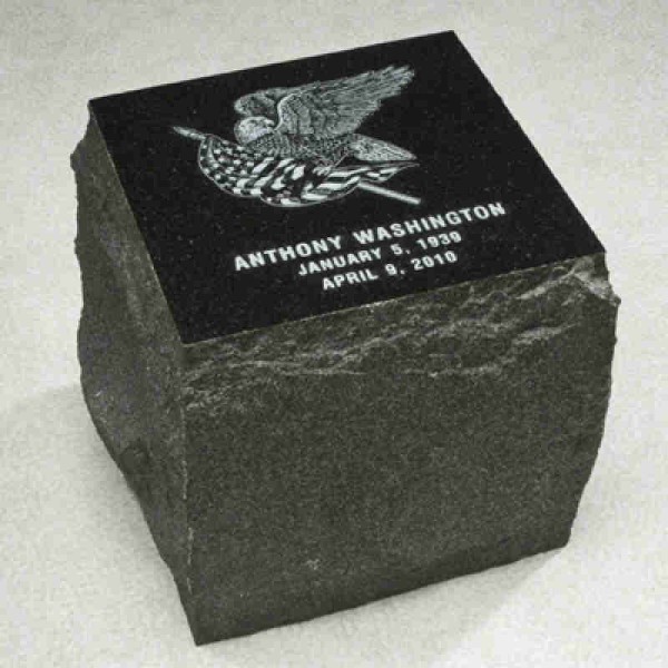 black Granite Outdoor Memorial Urn, USA black Granite Outdoor Memorial Urn