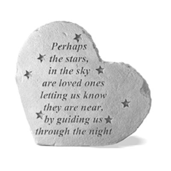 stars in the sky heart shape memorial stone