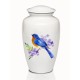 White Bluebird of Happiness Cremation Urn