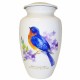 White Bluebird of Happiness Cremation Urn