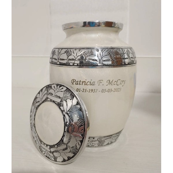 Medium Size White Urn for Ashes