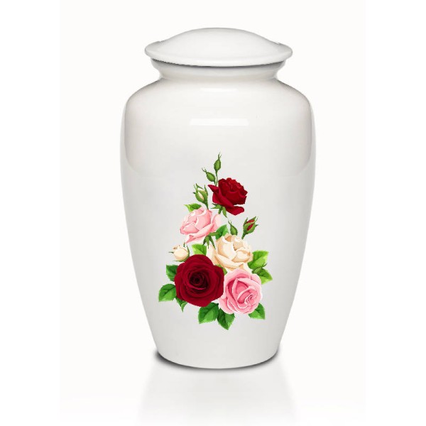 White "Kindred Rose" Urn for Ashes