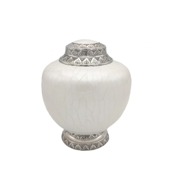 Classic White Adult Cremation Urn