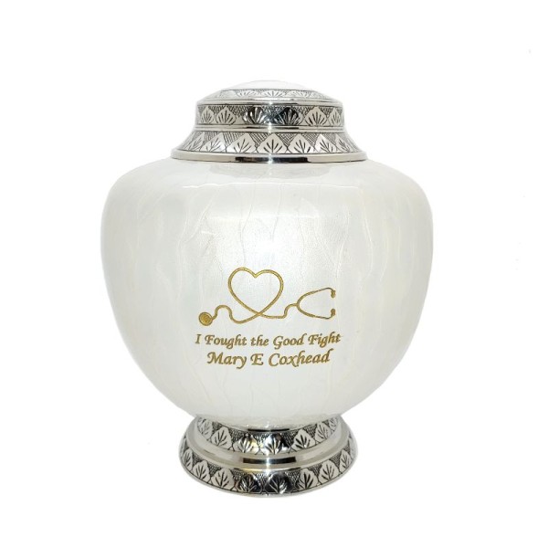 White Urn for Dr, Nurse, EMT, Healer Urn for Dr, Nurse, EMT, Healer
