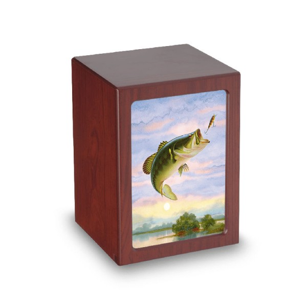 Bass Fishing Box Urn for Ashes