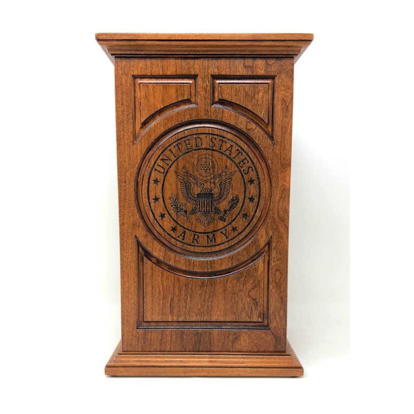 Cherry Wood Military Urn for Ashes Cherry Wood Military Urn for Ashes