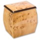 Blonde Burl Wood Cube Cremation Urn