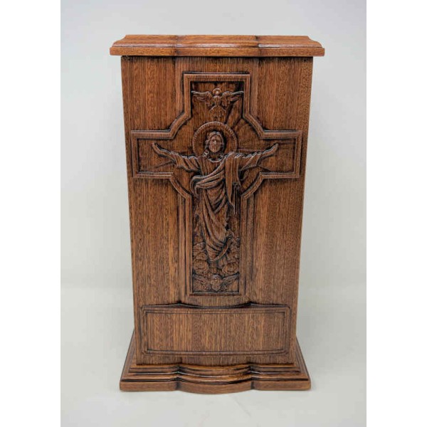 Christ on Cross Wood Cremation Box for Ashes Christ on Cross Wood Cremation Box for Ashes