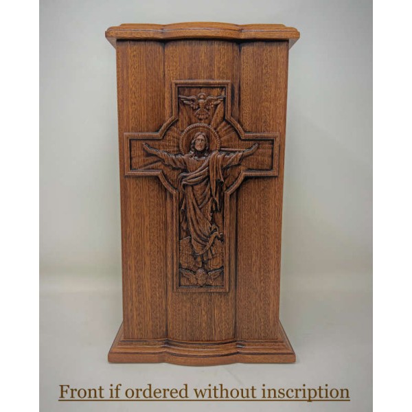 Christ on Cross Wood Cremation Box for Ashes Christ on Cross Wood Cremation Box for Ashes