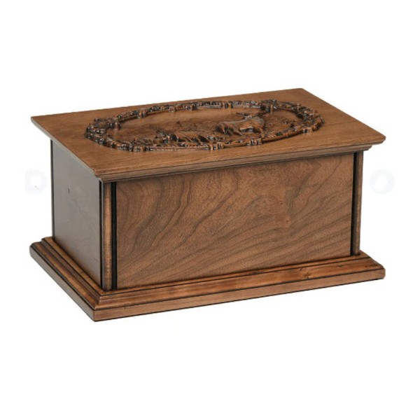 Cherry Wood Adult Deer Cremation Urn Cherry Wood Adult Deer Cremation Urn
