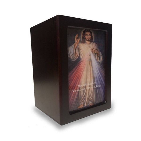 Divine Mercy Wooden Urn Box-Free Engraving