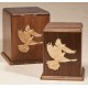 Walnut Wood Human Adult Urn Love Birds Adult Wood Cremation Urn
