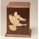 Walnut Wood Human Adult Urn Love Birds Adult Wood Cremation Urn