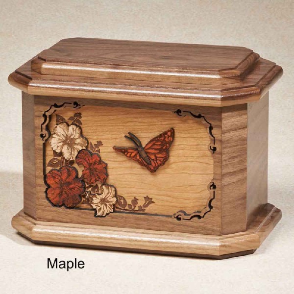 Butterfly Wooden Box for AShes Butterfly Wooden Art Urn for AShes
