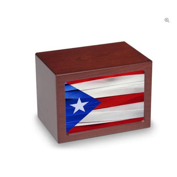 Puerto Rico Flag Adult Cremation Box for Ashes
