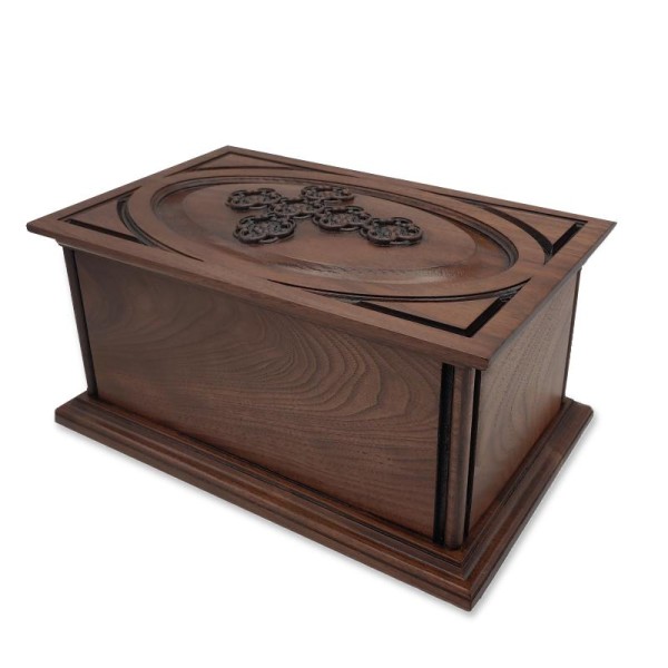 Walnut Wood Christian Cross Wooden Box for Ashes Walnut Wood Cross Wooden Box for Ashes