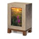 White Modern Photo Wooden Cremation Urn 