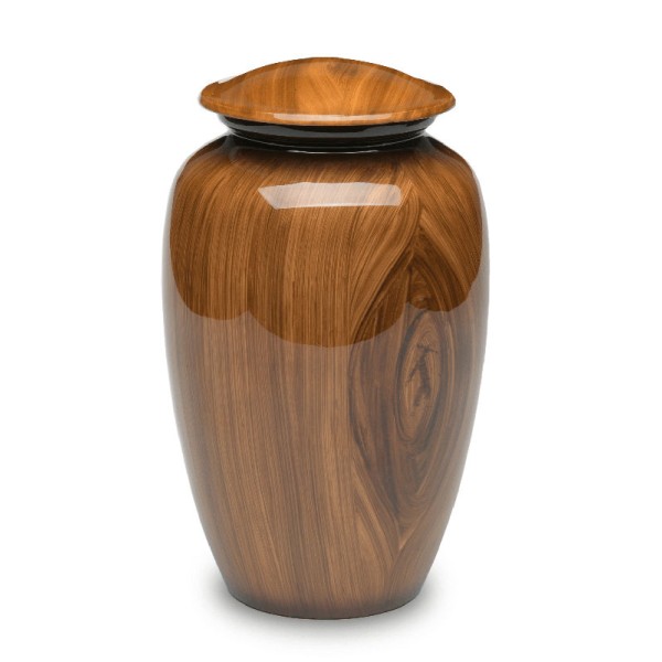 brown metal adult cremation urn