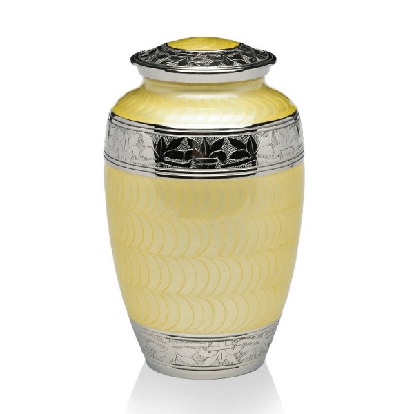 Yellow Adult Metal Cremation Urn