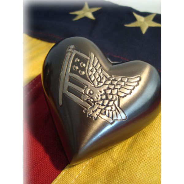 Small Heart American Pride Military Keepsake Urn