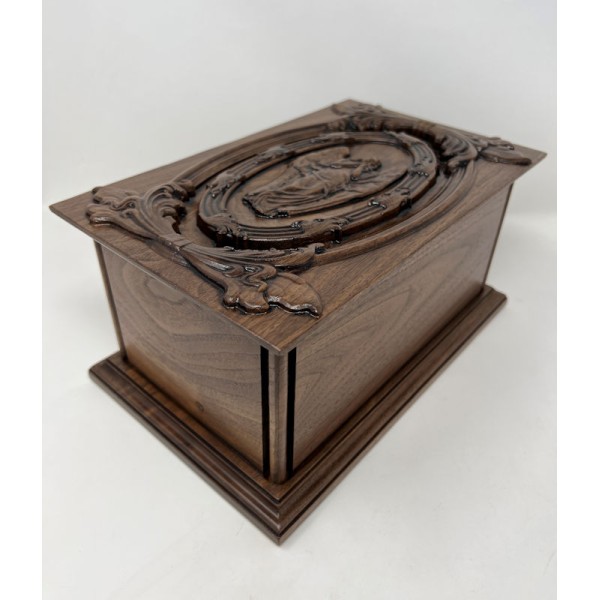 Angel Wings Cherry Wood Cremation Box for Ashes Made in USA