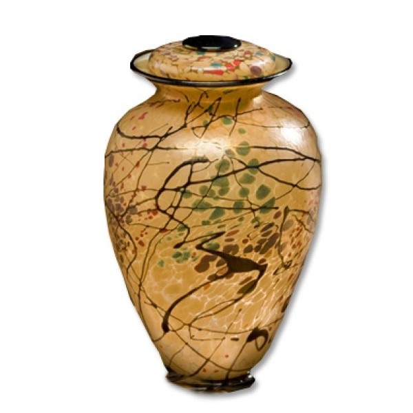 Autumn Season Blown Glass Cremation Urn
