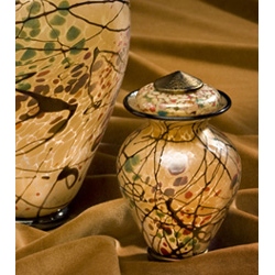Autumn Season Blown Glass Keepsake Urn
