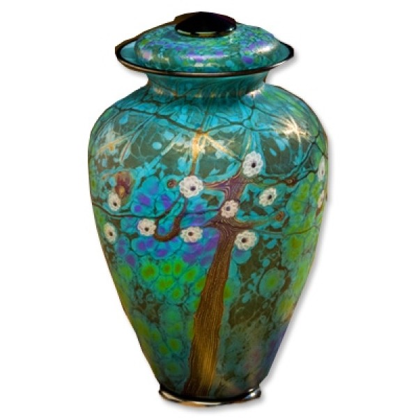 Spring Season Blown Glass Cremation Urn