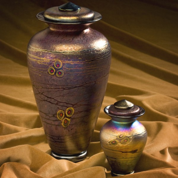 Winter Season Blown Glass Cremation Urn