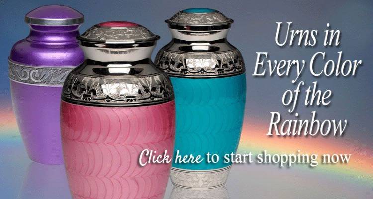 every color of the rainbow cremation urns