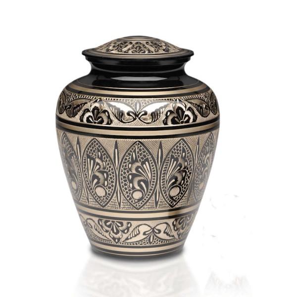 Black and Gold Deco Cremation Urn