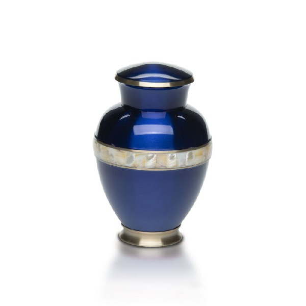 Royal Blue Keepsake Mother of Pearl Urn for Ashes
