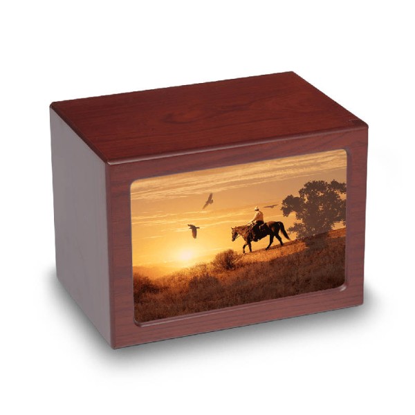 Sunset on the Range Cowboy Cremation Box