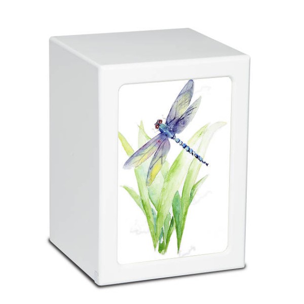 White Dragonfly Box For Ashes