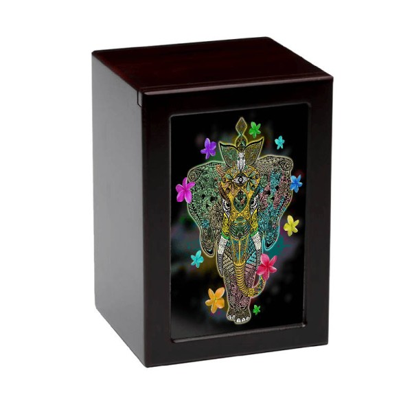 Mandala Elephant Box for Ashes